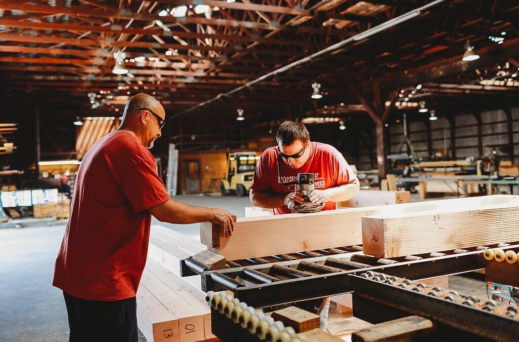 photo of work in the Mill at Moss, TN, at Honest Abe Log Homes